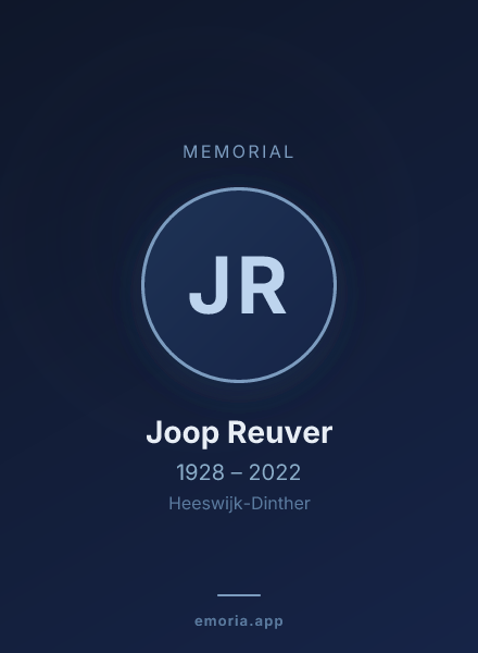 Memorial portrait of Joop Reuver