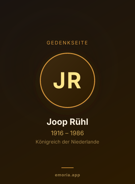 Gedenkportrait von Joop Rühl