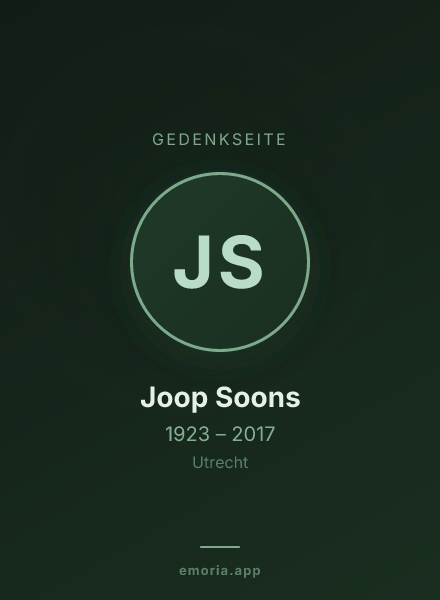 Gedenkportrait von Joop Soons