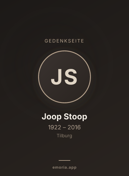 Gedenkportrait von Joop Stoop