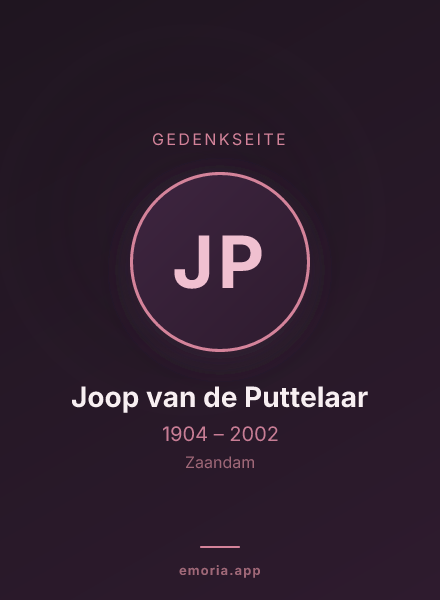 Gedenkportrait von Joop van de Puttelaar