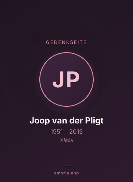 Gedenkportrait von Joop van der Pligt
