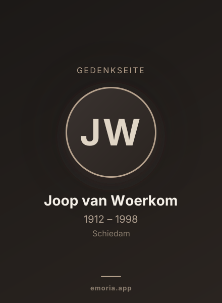 Gedenkportrait von Joop van Woerkom