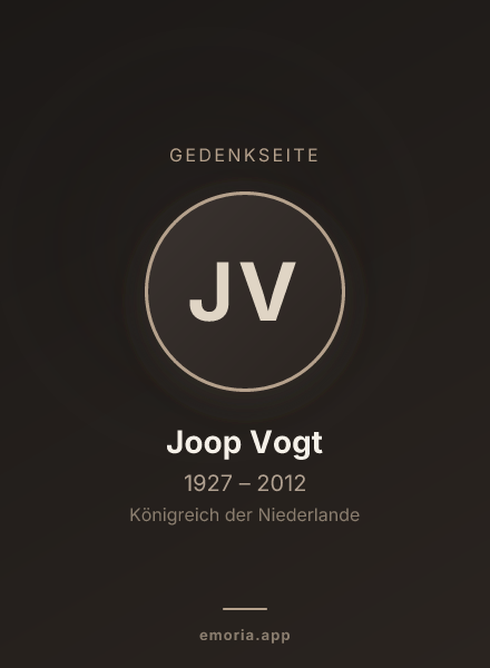 Gedenkportrait von Joop Vogt