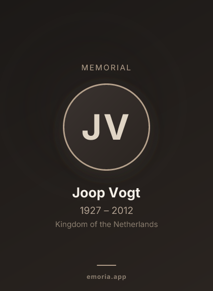 Memorial portrait of Joop Vogt