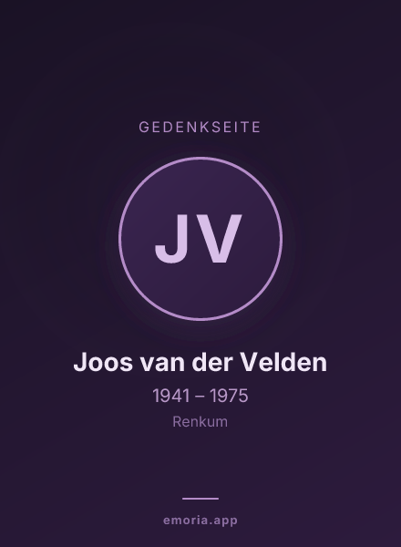 Gedenkportrait von Joos van der Velden