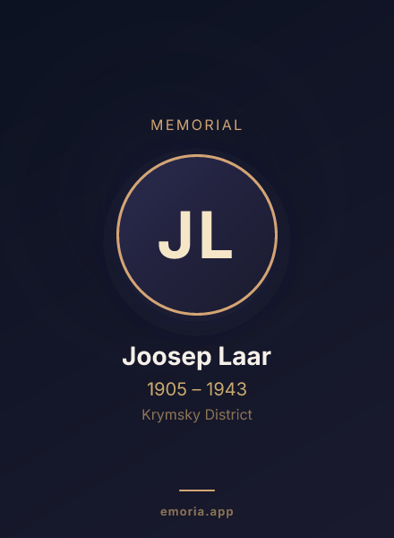 Memorial portrait of Joosep Laar
