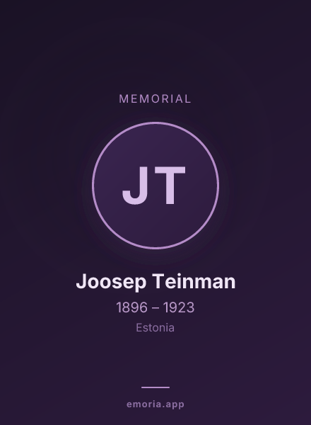 Memorial portrait of Joosep Teinman