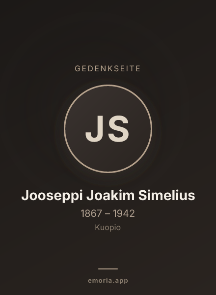 Gedenkportrait von Jooseppi Joakim Simelius