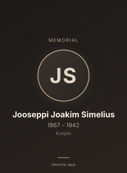 Memorial portrait of Jooseppi Joakim Simelius