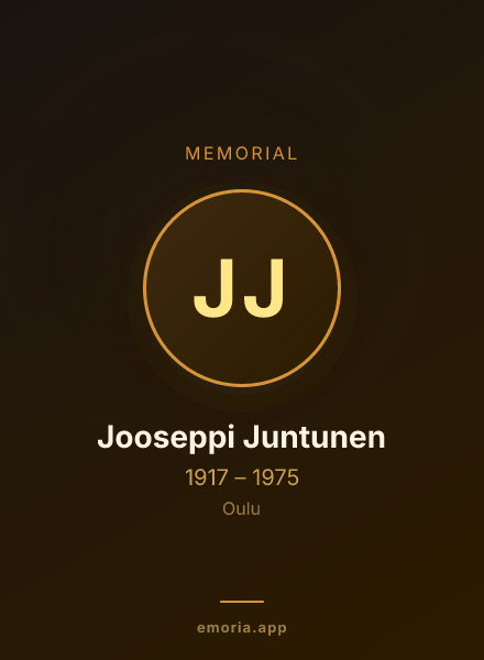 Memorial portrait of Jooseppi Juntunen