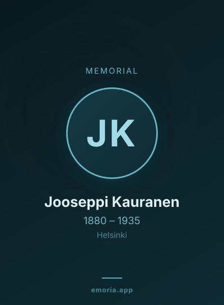 Memorial portrait of Jooseppi Kauranen
