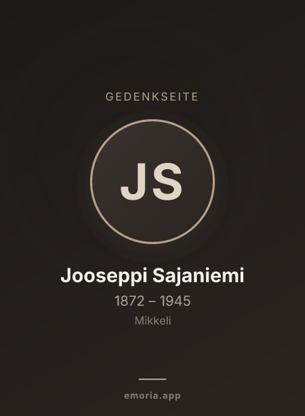 Gedenkportrait von Jooseppi Sajaniemi