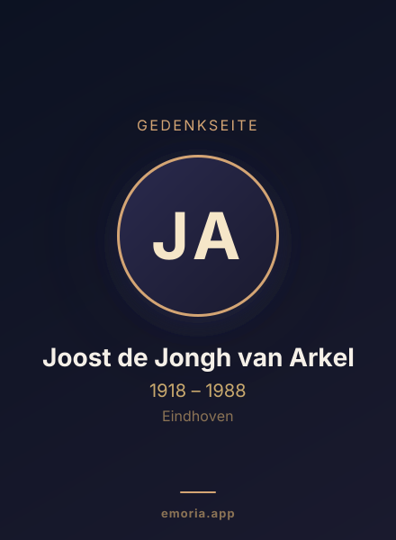 Gedenkportrait von Joost de Jongh van Arkel