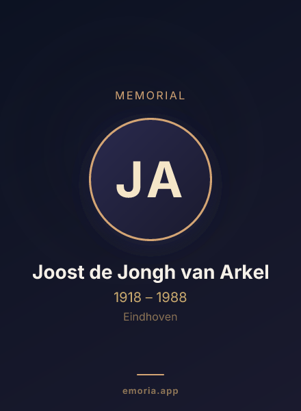 Memorial portrait of Joost de Jongh van Arkel