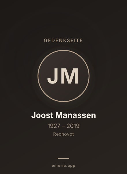 Gedenkportrait von Joost Manassen