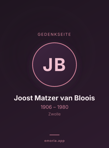 Gedenkportrait von Joost Matzer van Bloois