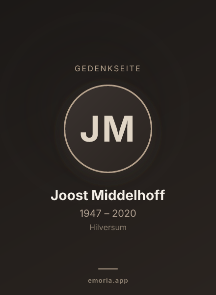 Gedenkportrait von Joost Middelhoff