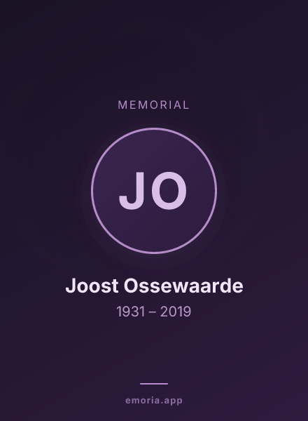 Memorial portrait of Joost Ossewaarde
