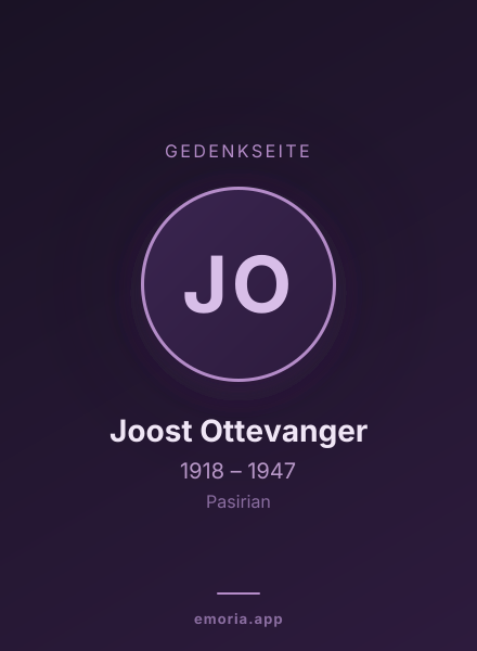 Gedenkportrait von Joost Ottevanger