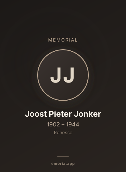 Memorial portrait of Joost Pieter Jonker