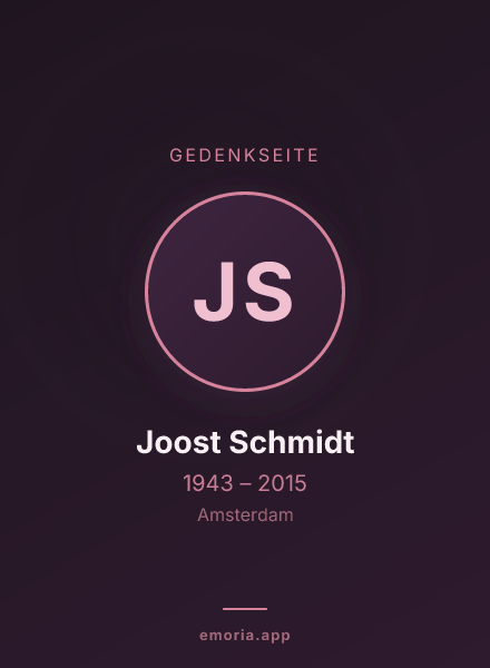 Gedenkportrait von Joost Schmidt