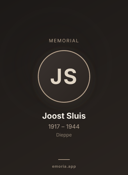 Memorial portrait of Joost Sluis
