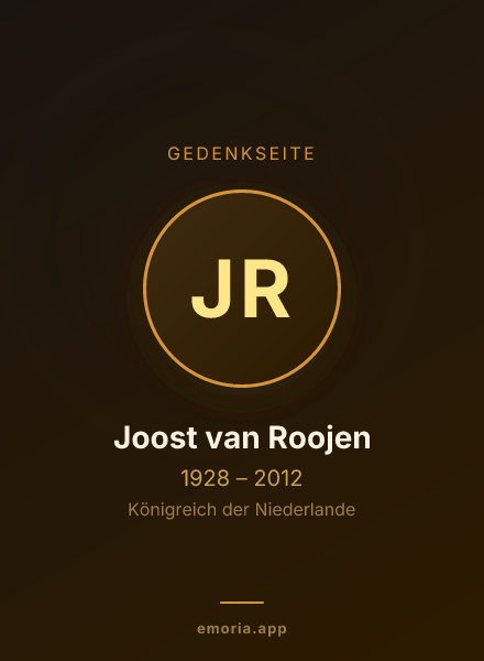 Gedenkportrait von Joost van Roojen