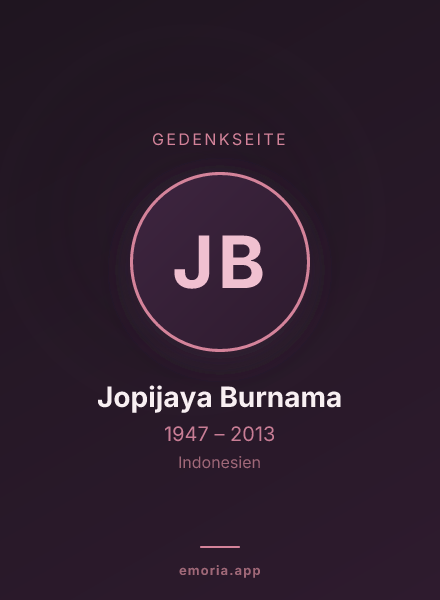 Gedenkportrait von Jopijaya Burnama