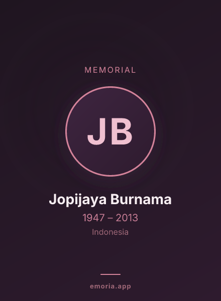 Memorial portrait of Jopijaya Burnama