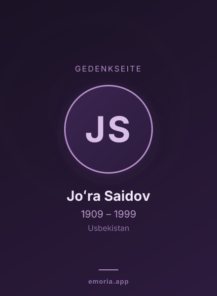 Gedenkportrait von Joʻra Saidov