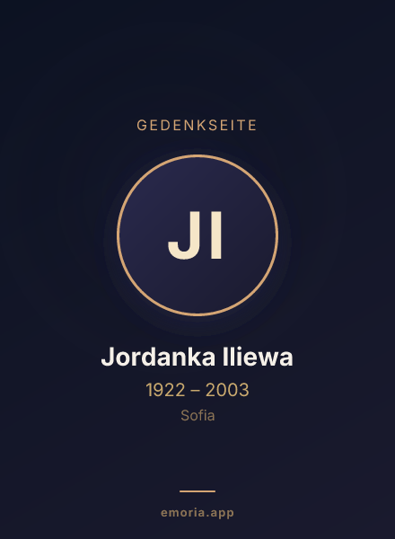 Gedenkportrait von Jordanka Iliewa