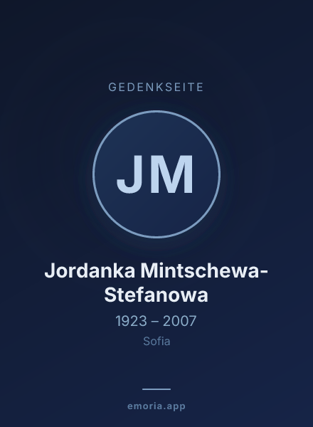 Gedenkportrait von Jordanka Mintschewa-Stefanowa