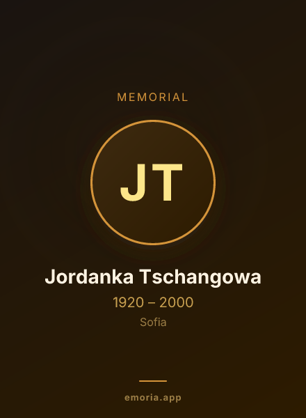 Memorial portrait of Jordanka Tschangowa