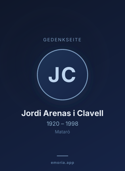 Gedenkportrait von Jordi Arenas i Clavell