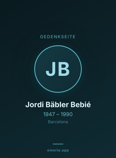Gedenkportrait von Jordi Bäbler Bebié