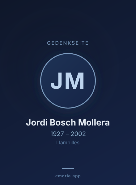 Gedenkportrait von Jordi Bosch Mollera