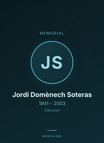 Memorial portrait of Jordi Domènech Soteras