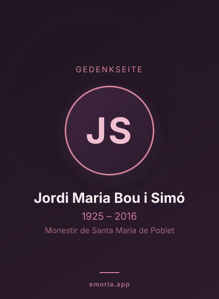 Gedenkportrait von Jordi Maria Bou i Simó