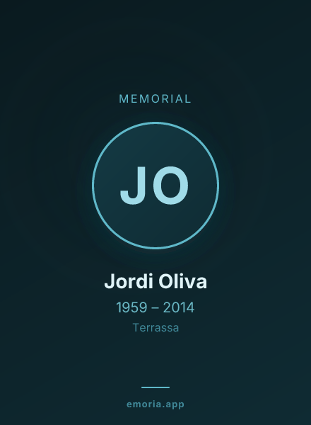 Memorial portrait of Jordi Oliva
