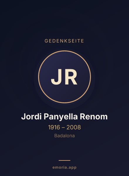 Gedenkportrait von Jordi Panyella Renom