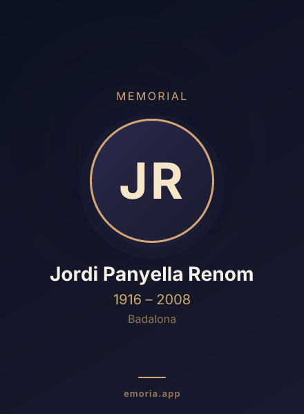 Memorial portrait of Jordi Panyella Renom