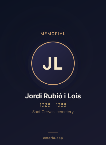 Memorial portrait of Jordi Rubió i Lois