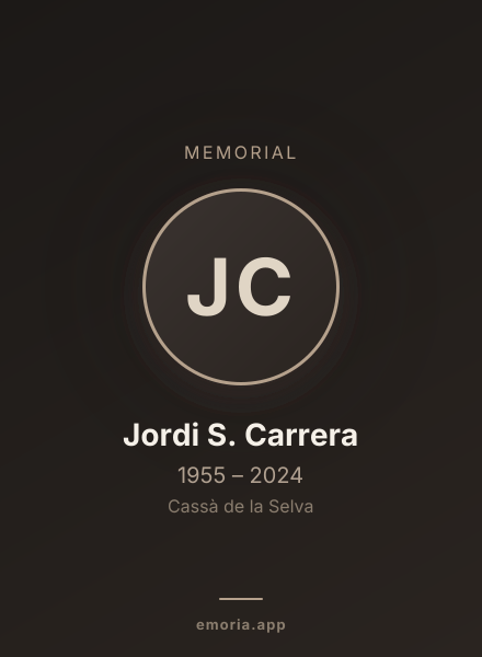 Memorial portrait of Jordi S. Carrera