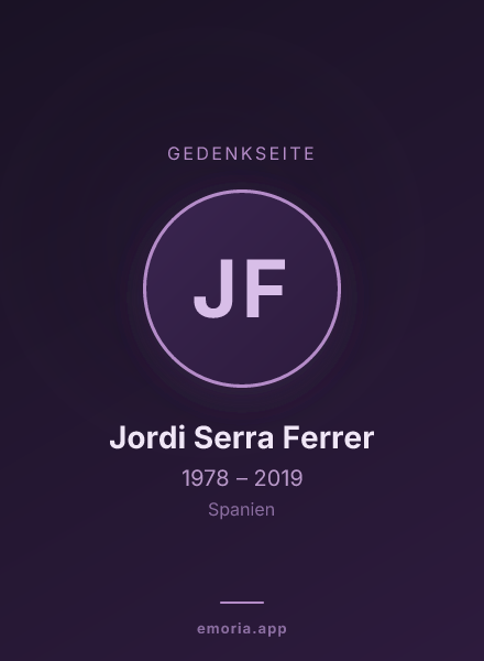 Gedenkportrait von Jordi Serra Ferrer