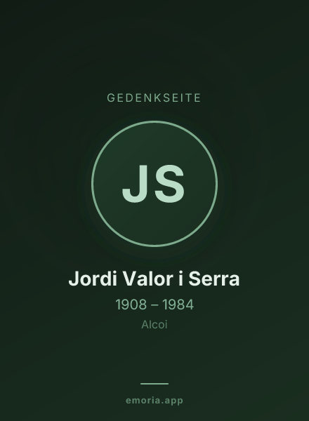 Gedenkportrait von Jordi Valor i Serra
