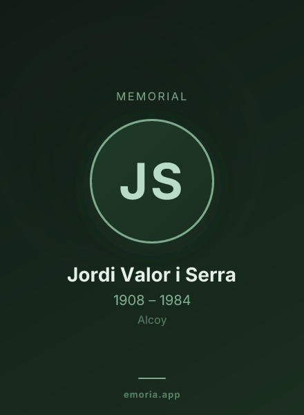 Memorial portrait of Jordi Valor i Serra