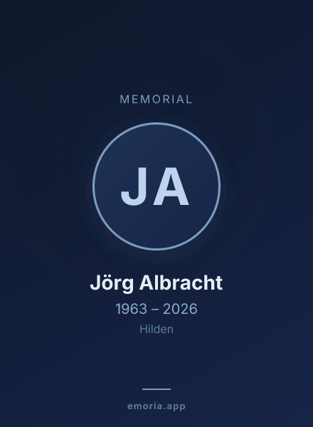 Memorial portrait of Jörg Albracht