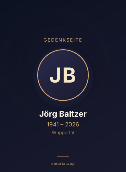Gedenkportrait von Jörg Baltzer