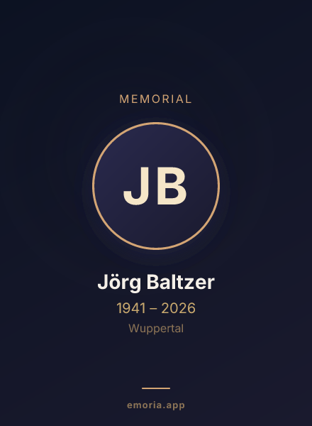 Memorial portrait of Jörg Baltzer